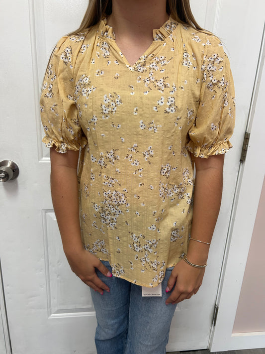 Yellow Floral Top