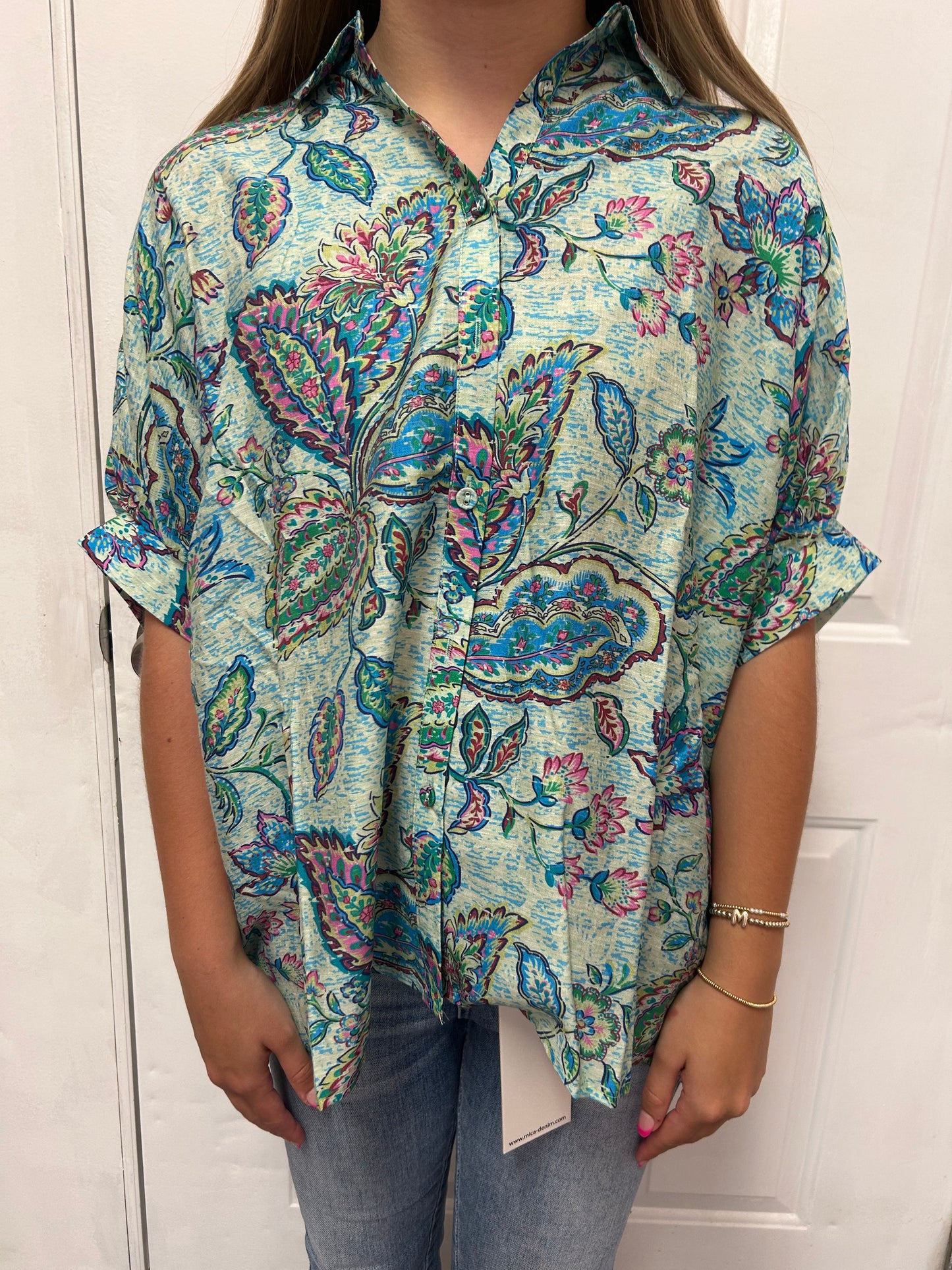 Blue Paisley Top