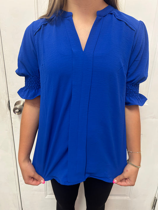Drop Shoulder Collared Top