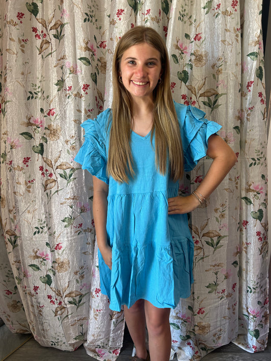 Ruffle Short Sleeve Dress