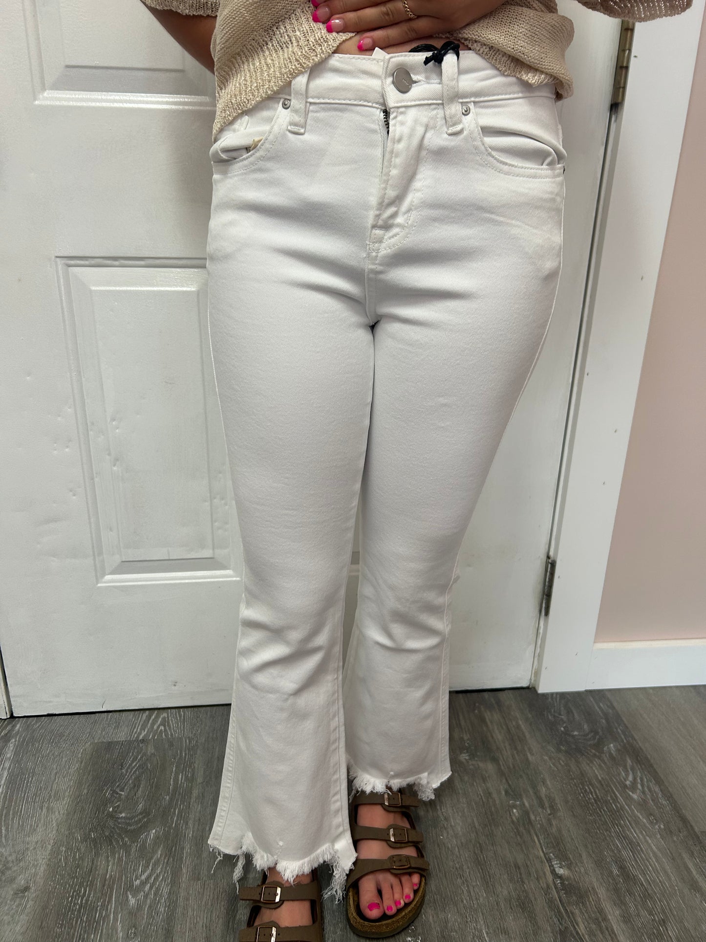Mica White Cropped Jeans