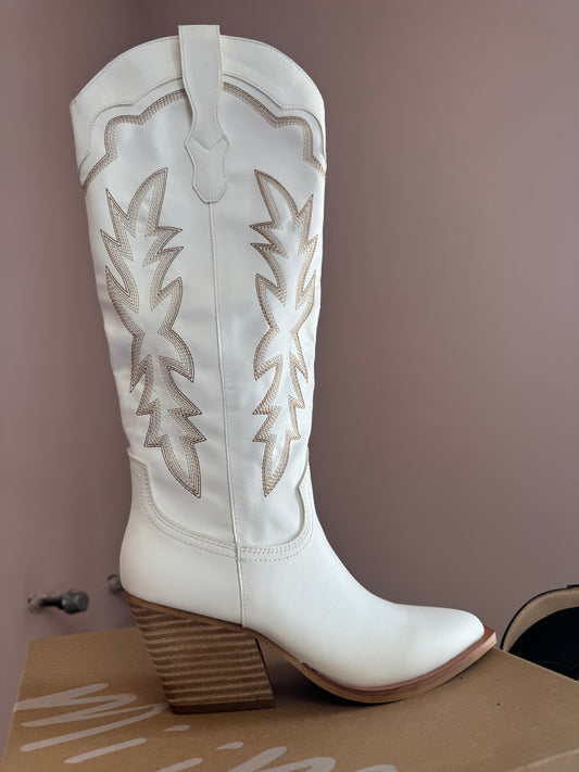 White Knee Boots
