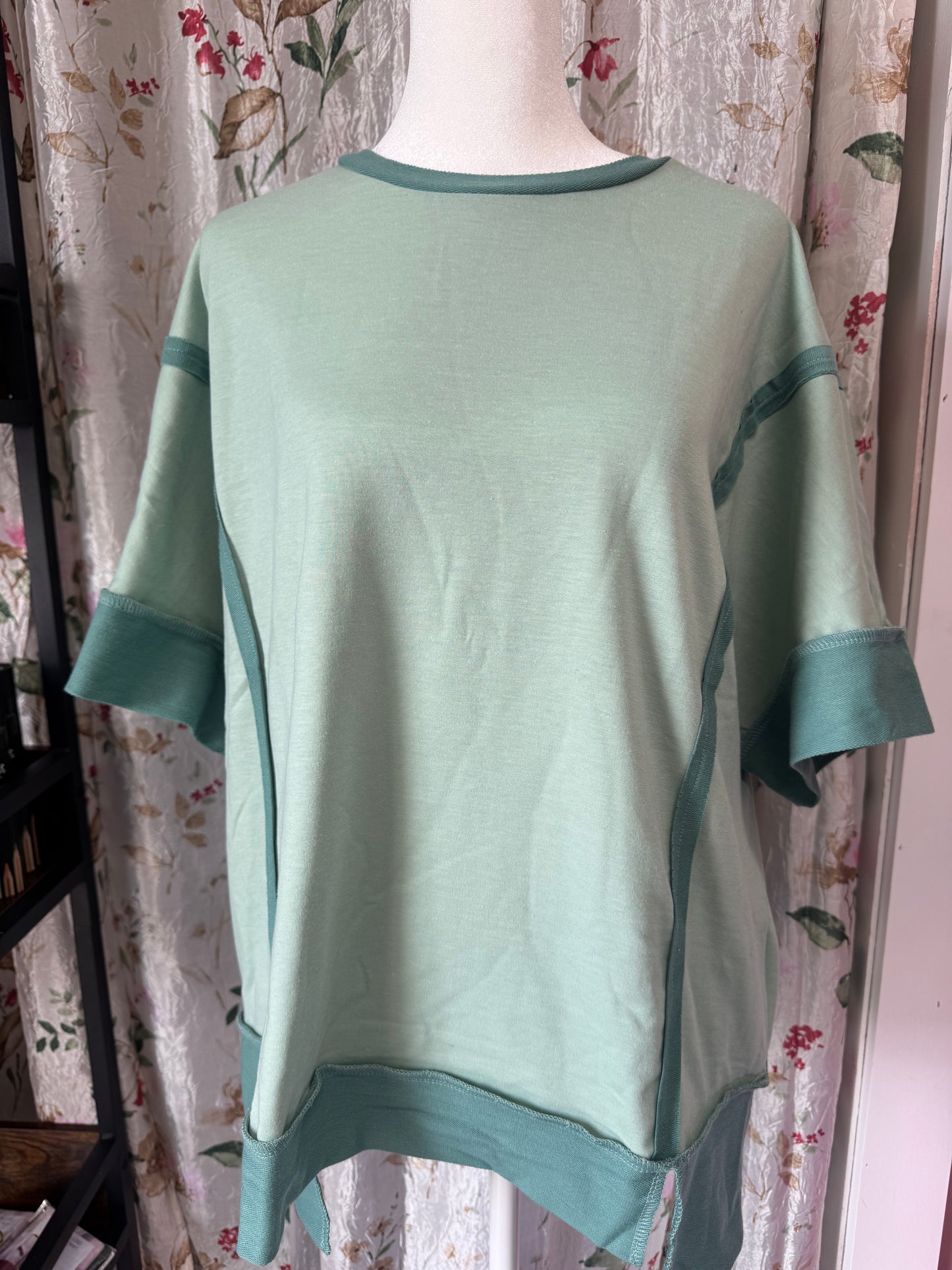 Green Raw Hem Tee