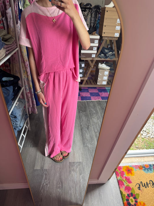 Pink 2 Tone Pant Set