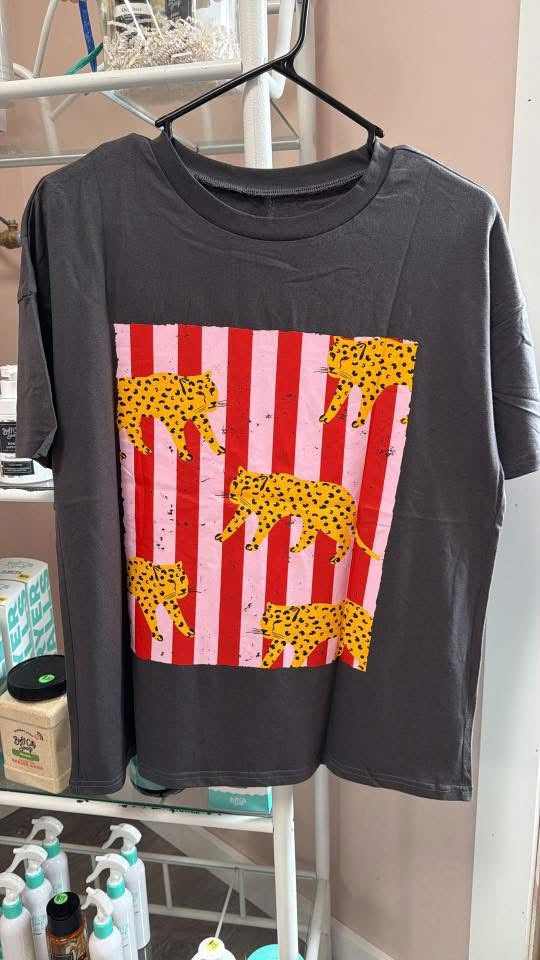 Grey Leopard Graphic Tee
