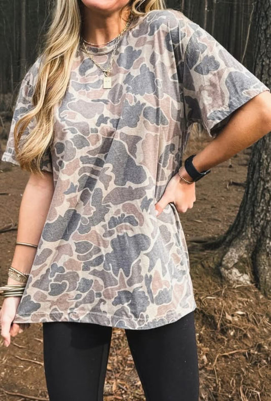 Retro Camouflage Crewneck Tee