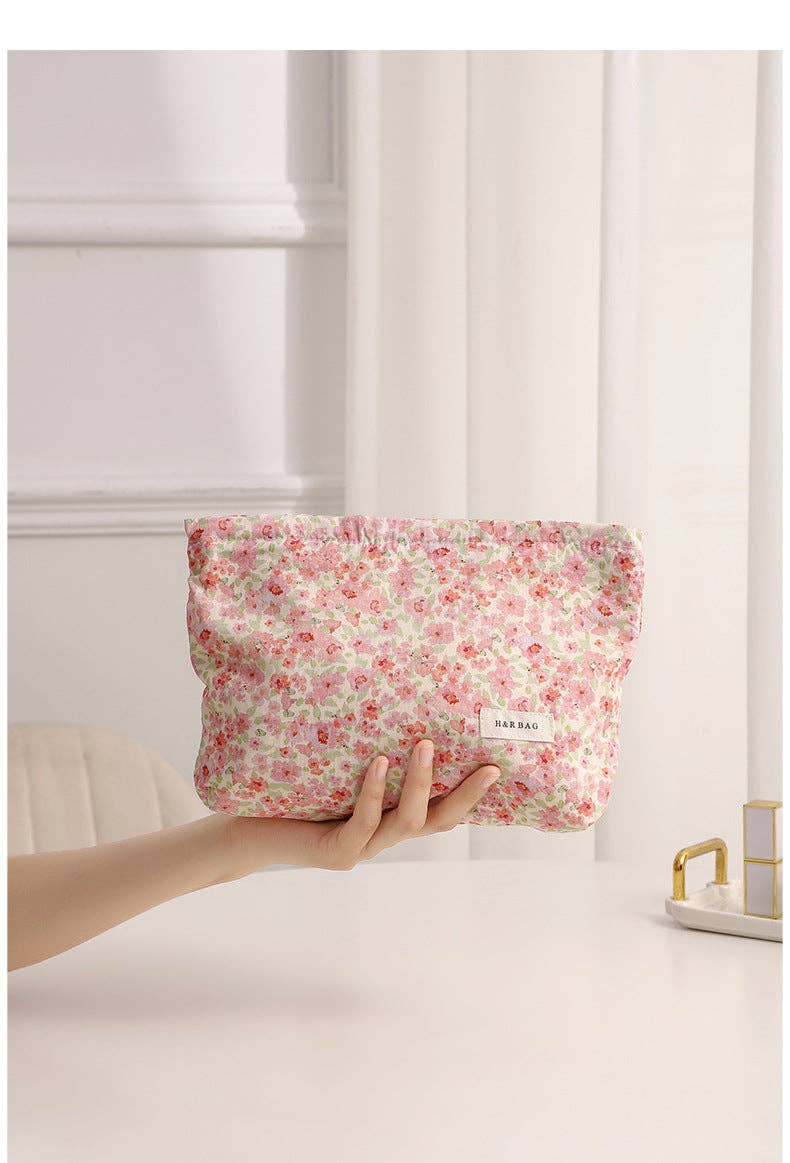 Sweet Simple Floral Print Cosmetic Bag DPB1008