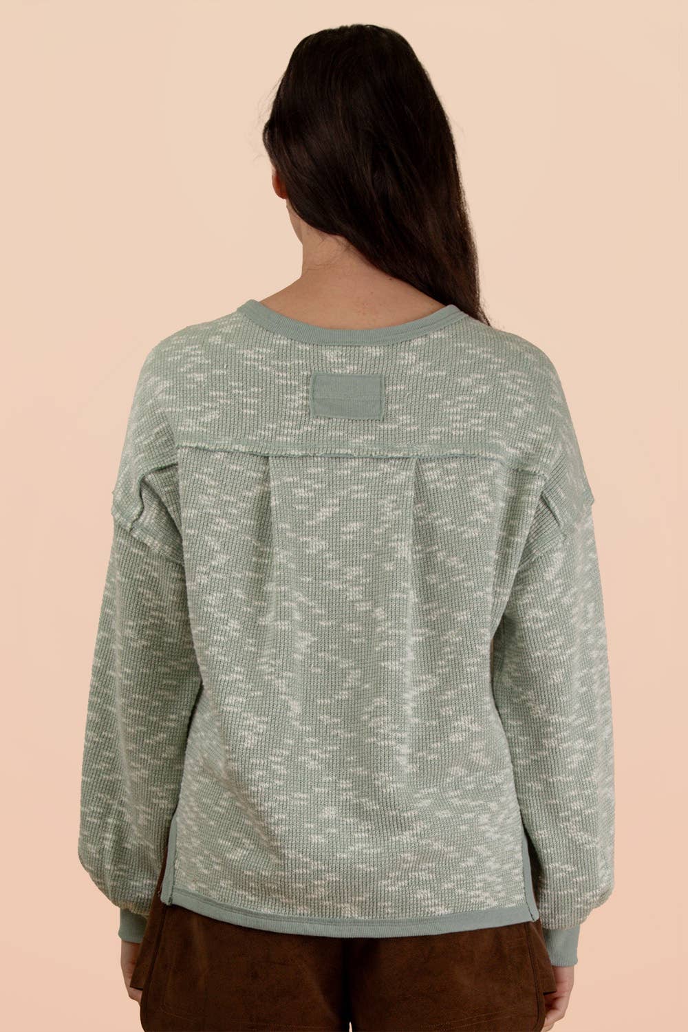 Oversized Printed Knit Casual Top